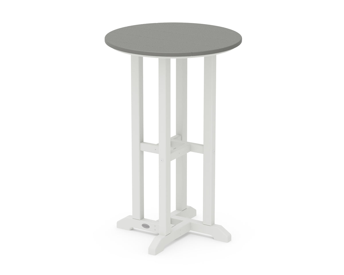 POLYWOOD Contempo 24" Round Counter Table in White / Slate Grey