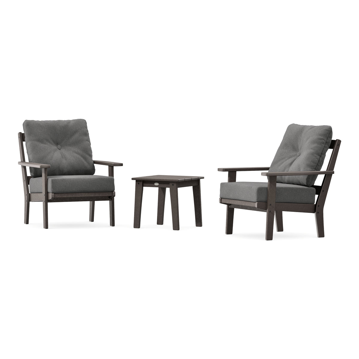 POLYWOOD Prairie 3-Piece Deep Seating Set in Vintage Coffee