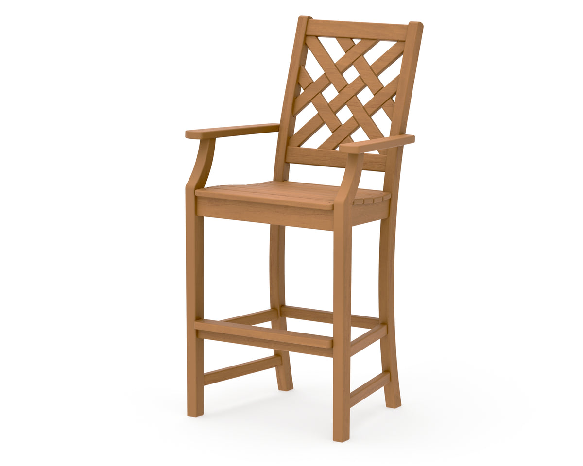 POLYWOOD Wovendale Bar Arm Chair in Natural
