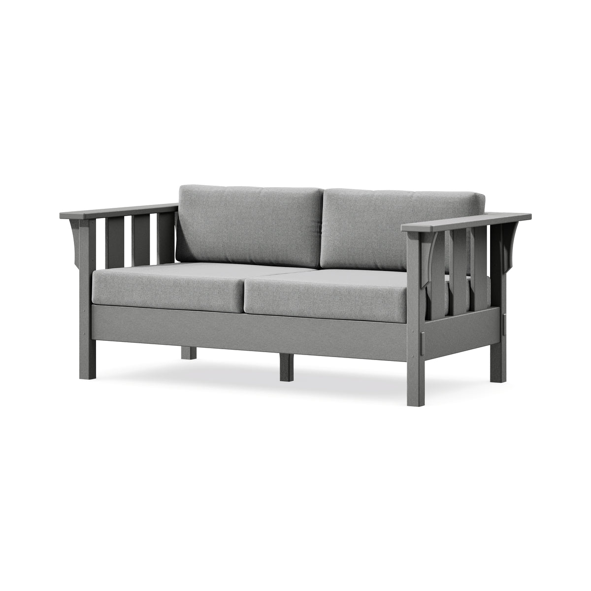 POLYWOOD Acadia Deep Seating Loveseat in Slate Grey / Grey Mist