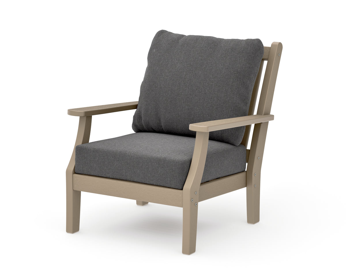 POLYWOOD Wovendale Deep Seating Chair in Vintage Sahara / Ash Charcoal
