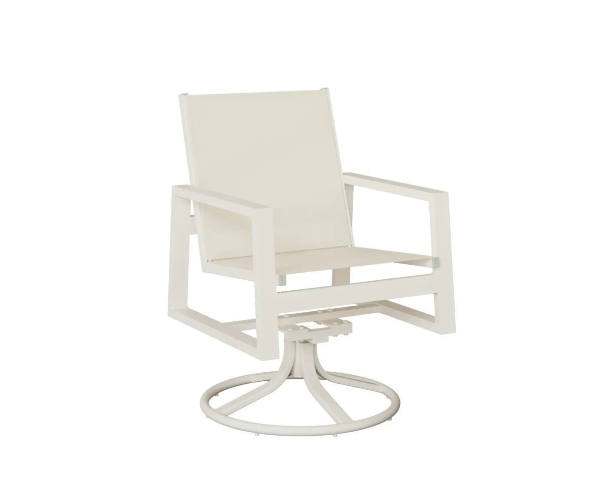 Berlin Gardens Vida Sling Swivel Rocker Dining Chair in White