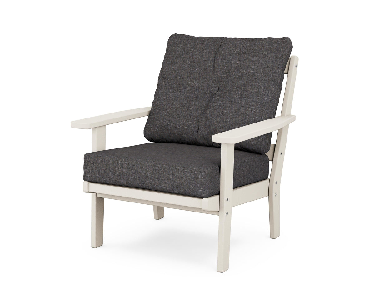 POLYWOOD Prairie Deep Seating Chair in Sand / Ash Charcoal