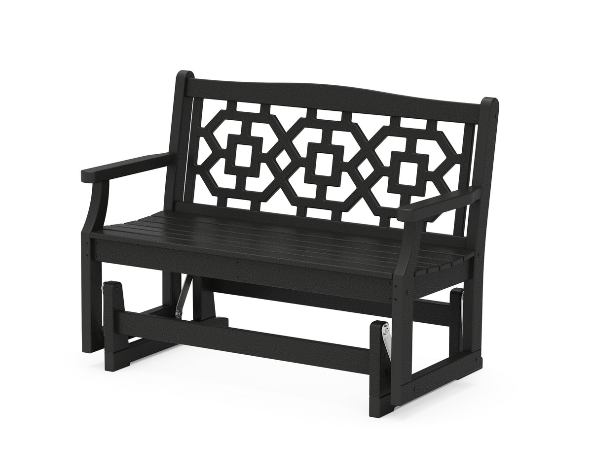 POLYWOOD Chinoiserie 48" Glider in Black