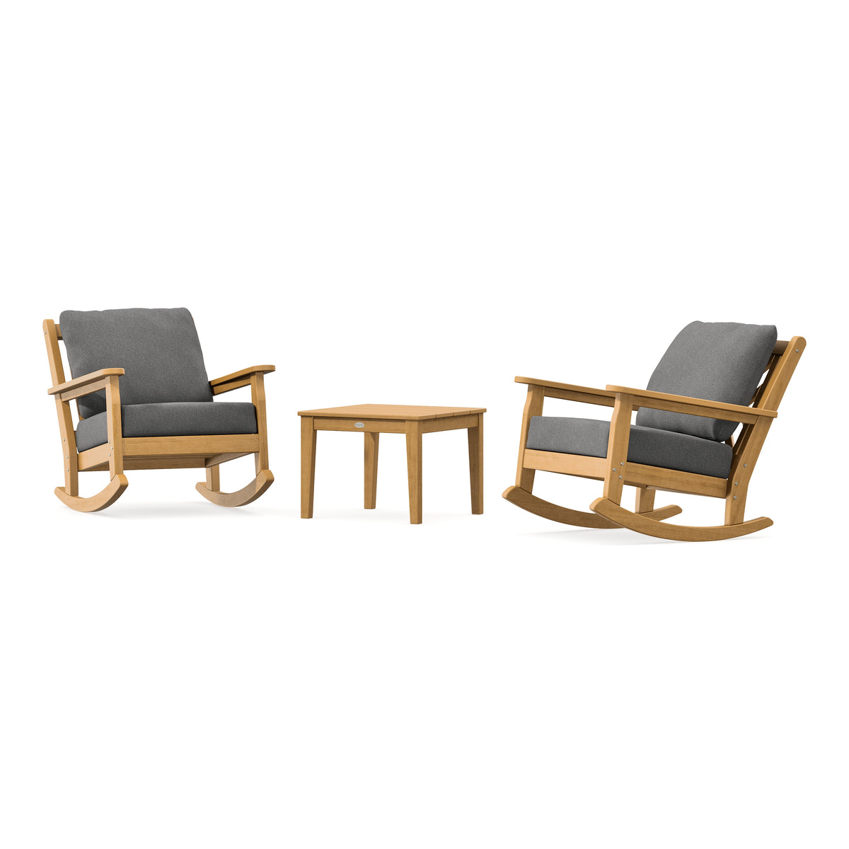 POLYWOOD Chippendale 3-Piece Deep Seating Rocker Set in Natural