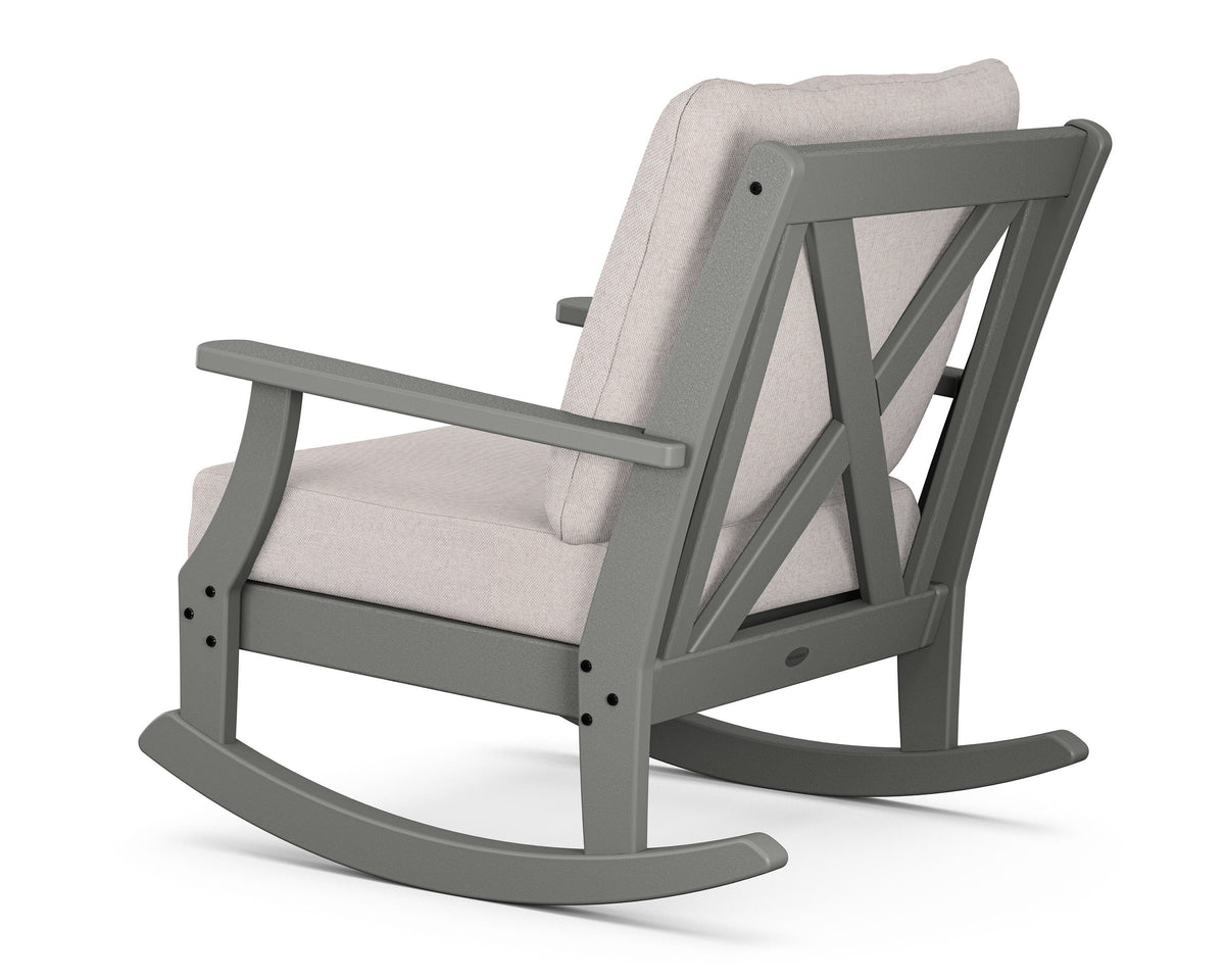 POLYWOOD Braxton Deep Seating Rocking Chair in Slate Grey