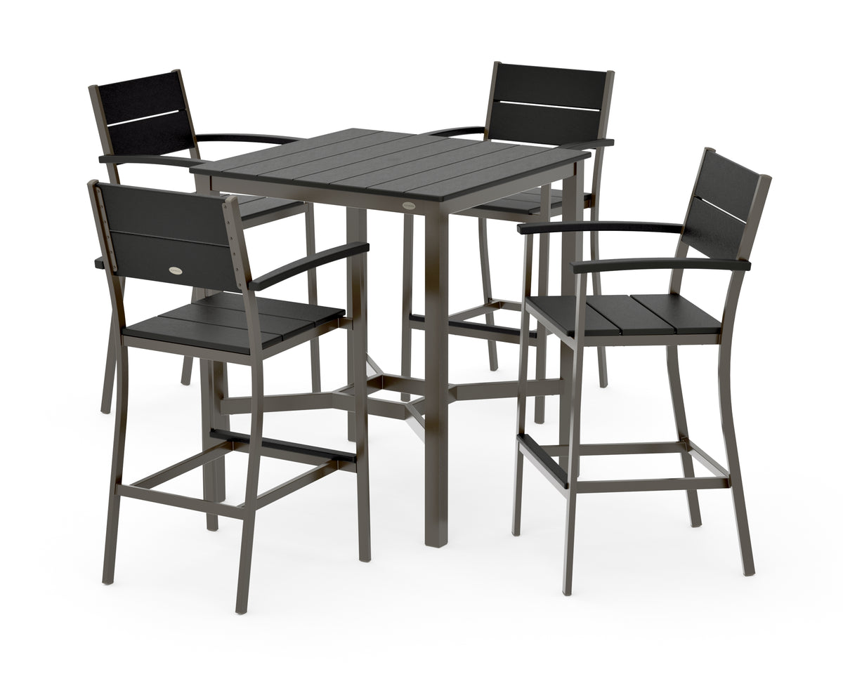 POLYWOOD Main Street 5-Piece Bar Set in Bronze / Black