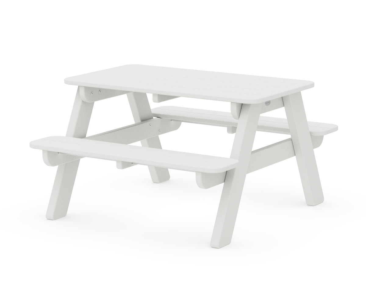POLYWOOD Kids Outdoor Picnic Table in Vintage White