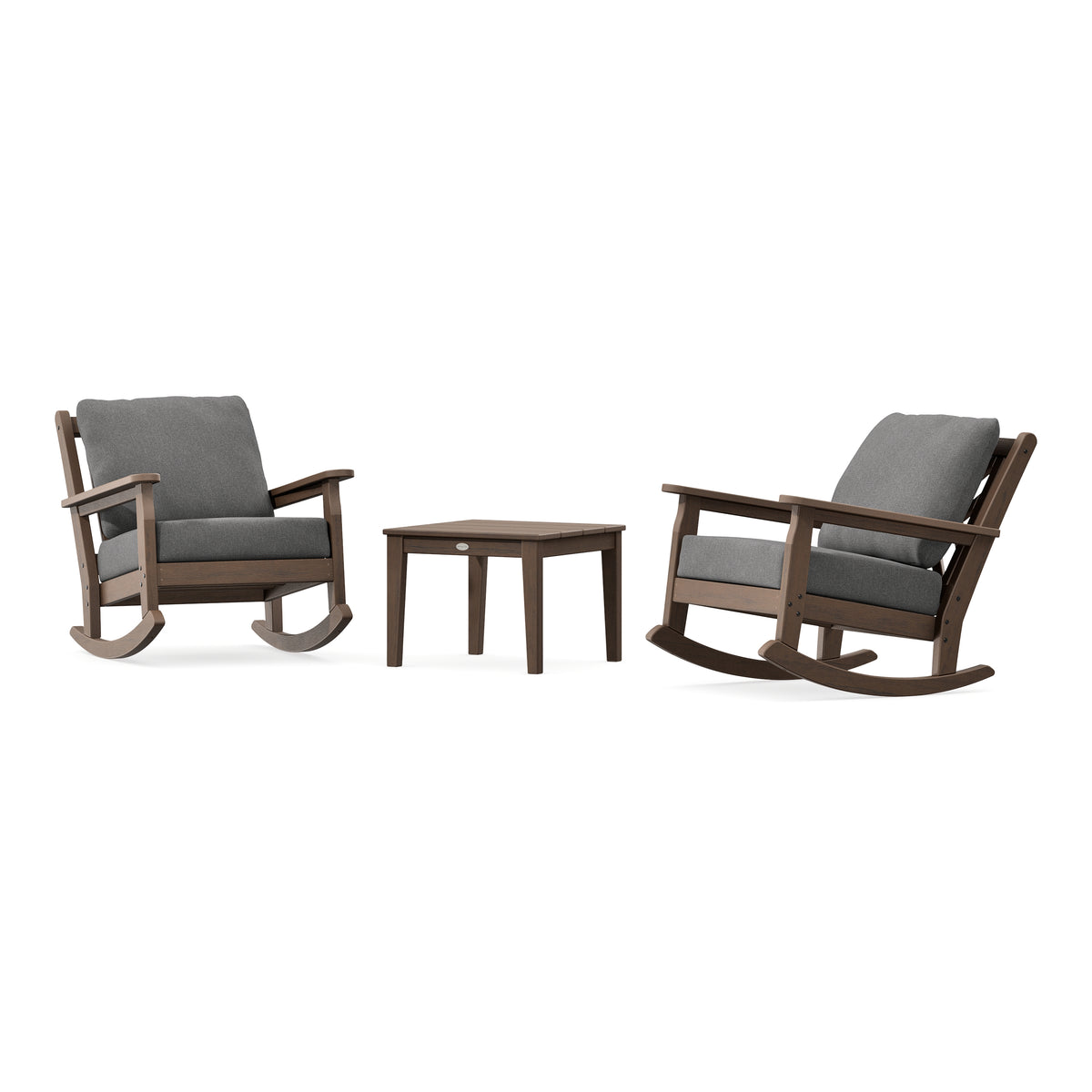 POLYWOOD Chippendale 3-Piece Deep Seating Rocker Set in Kona