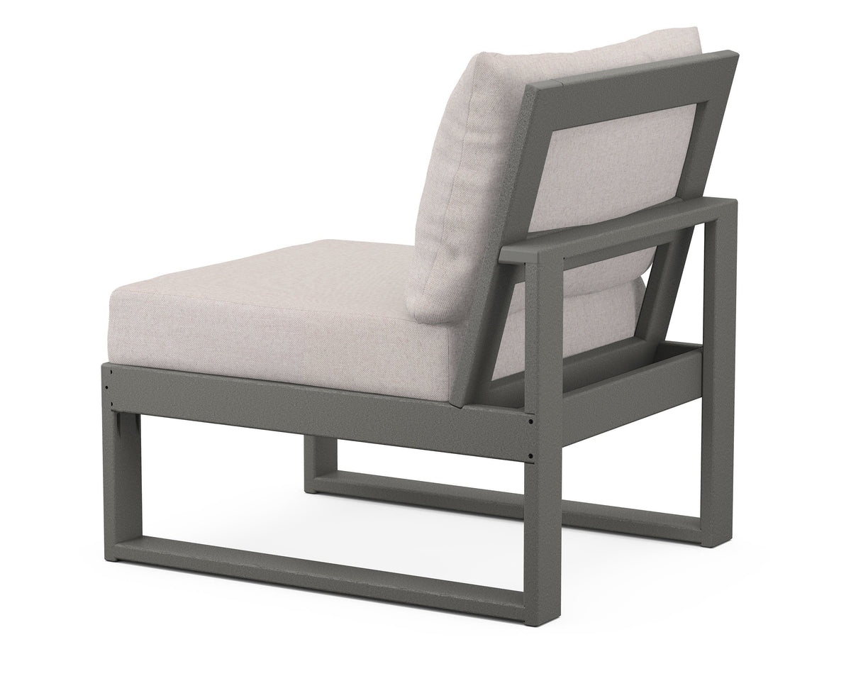 POLYWOOD Modular Armless Chair in Slate Grey