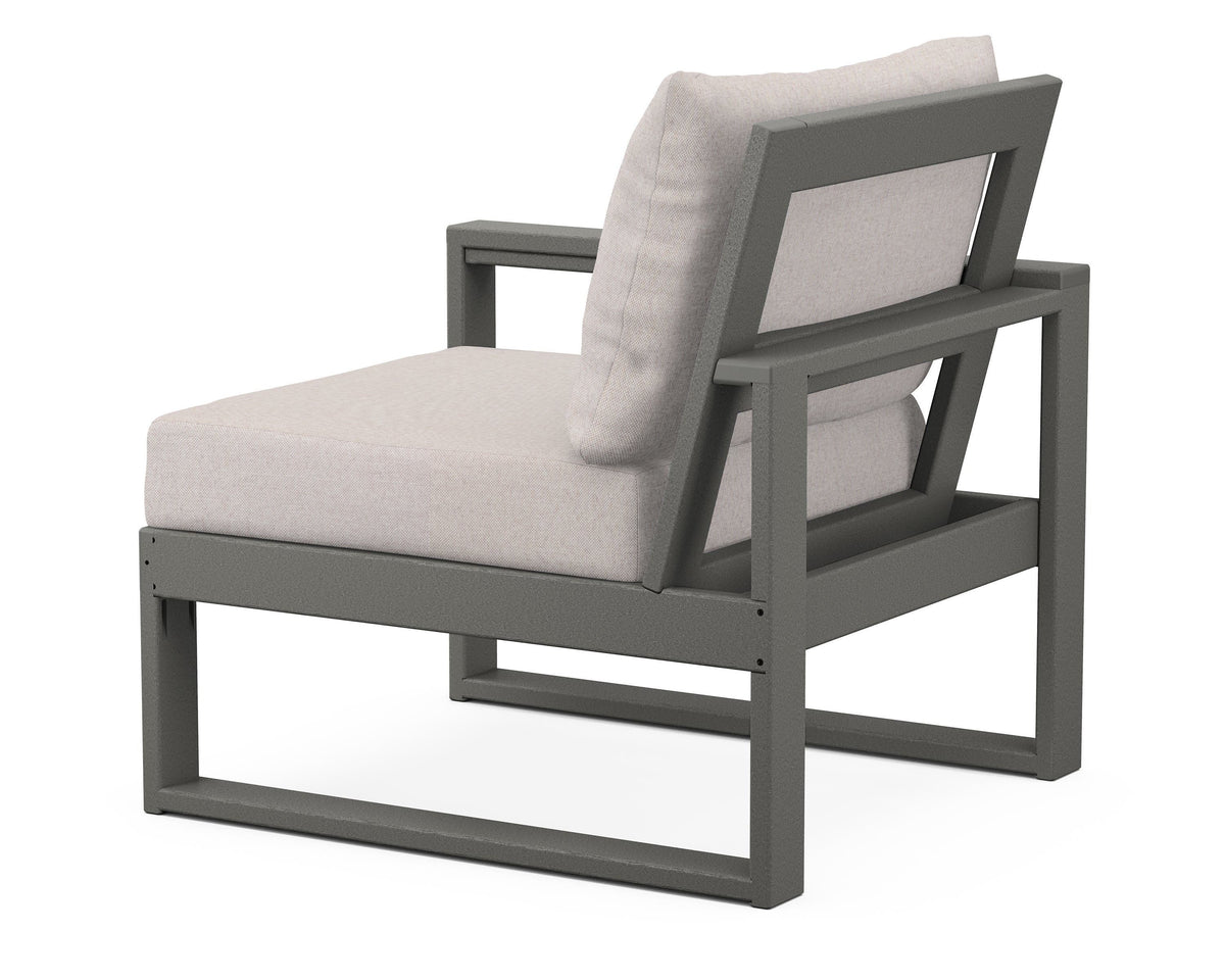 POLYWOOD EDGE Modular Left Arm Chair in Slate Grey