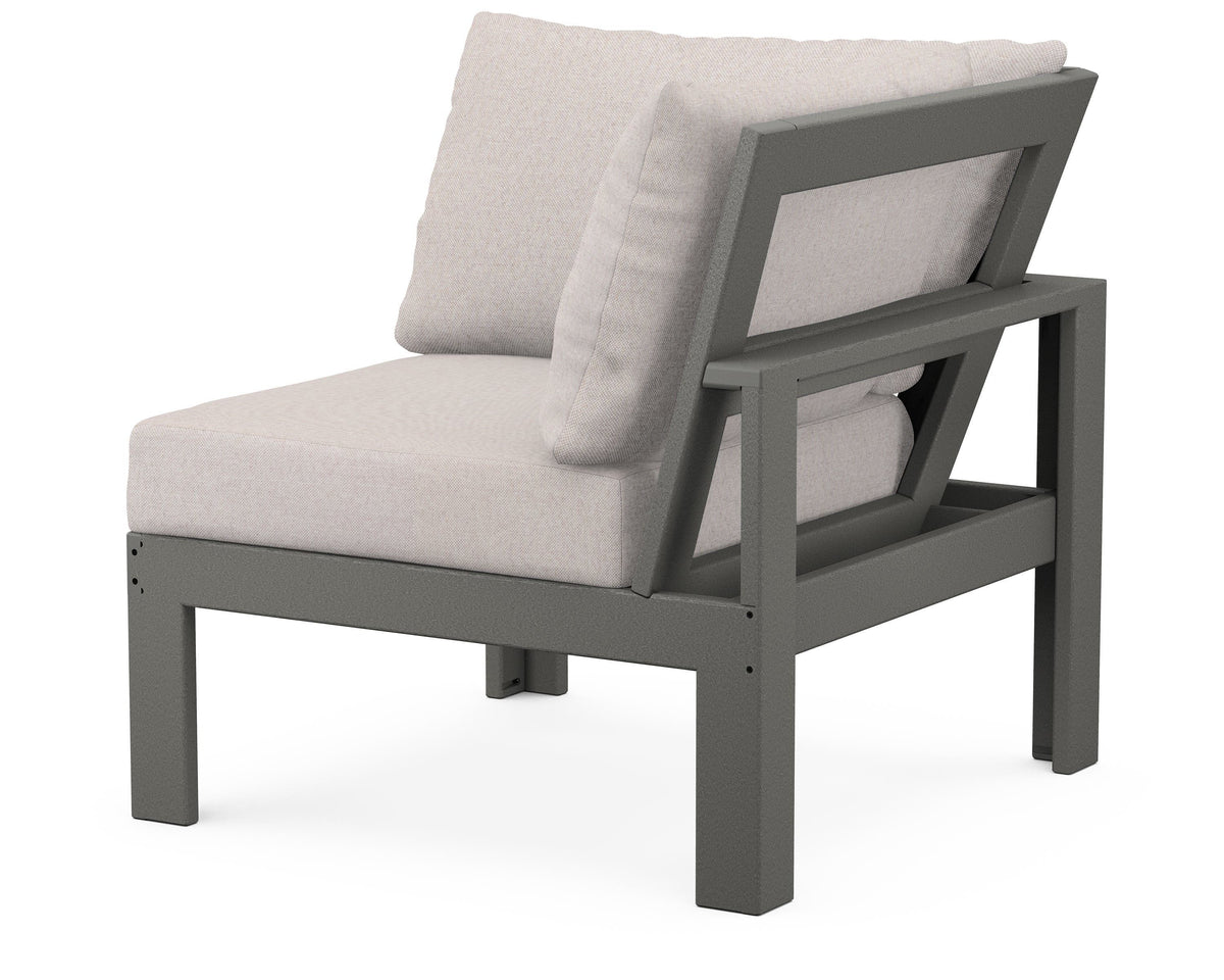 POLYWOOD Modular Corner Chair in Slate Grey