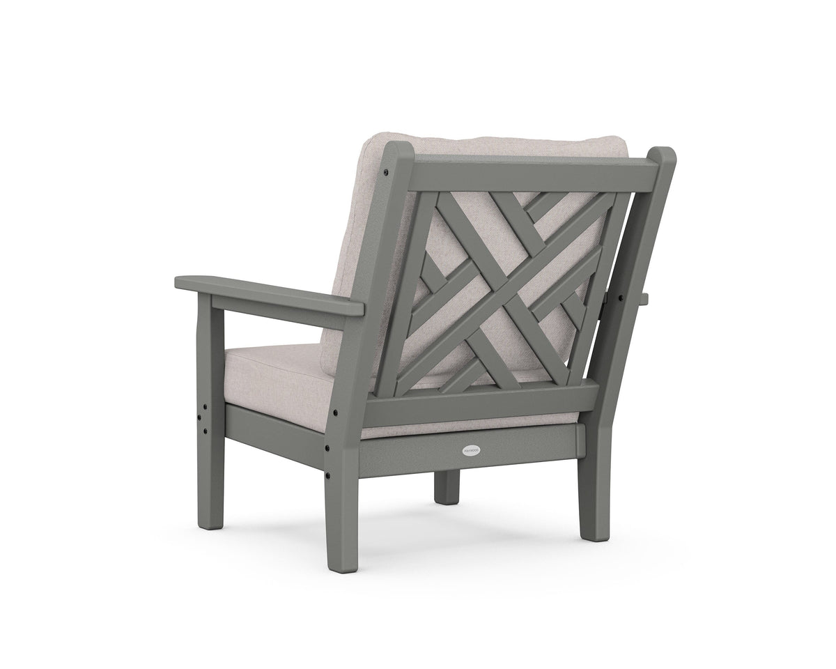 POLYWOOD Chippendale Deep Seating Chair in Slate Grey