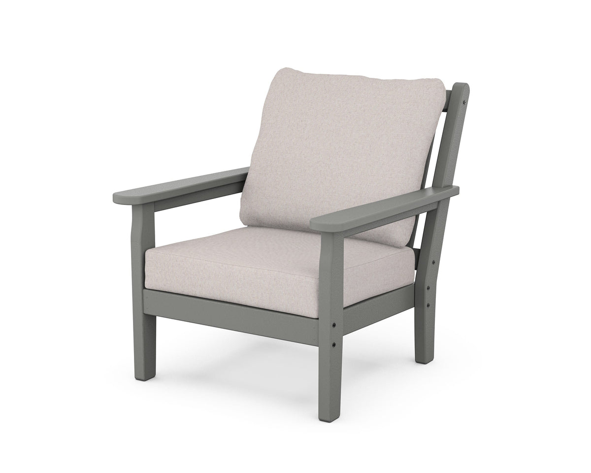 POLYWOOD Chippendale Deep Seating Chair in Slate Grey