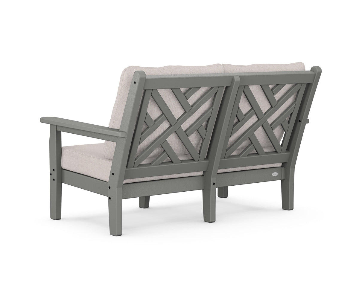 POLYWOOD Chippendale Deep Seating Loveseat in Slate Grey