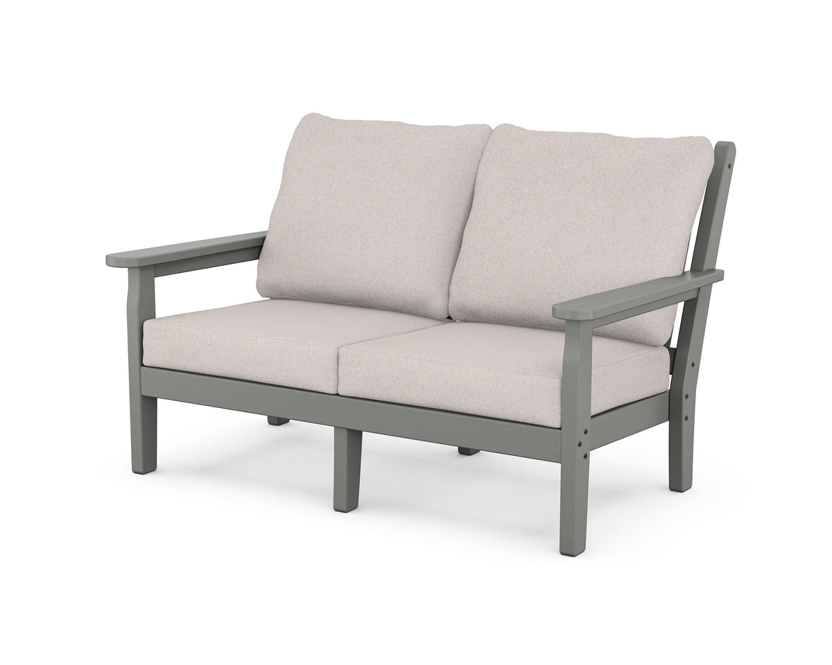 POLYWOOD Chippendale Deep Seating Loveseat in Slate Grey