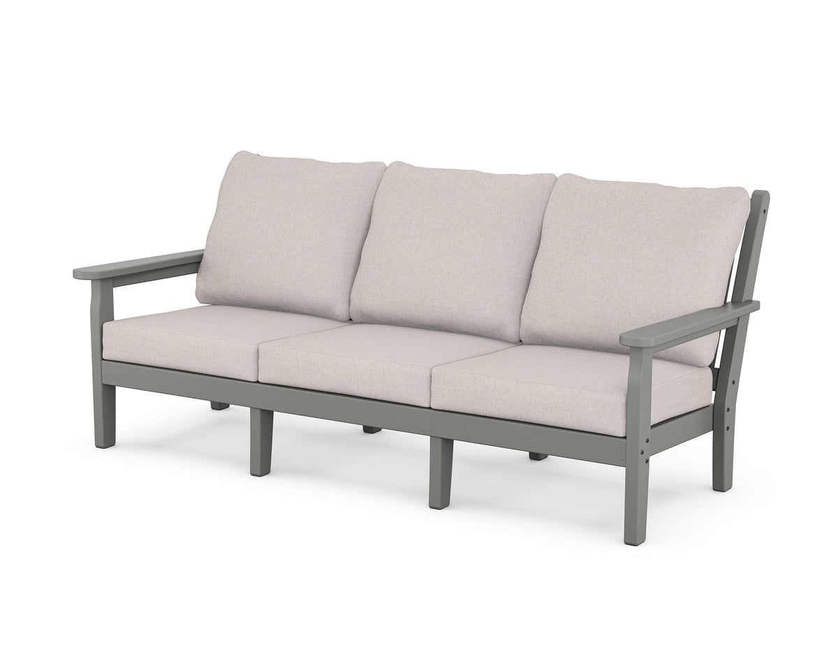 POLYWOOD Chippendale Deep Seating Sofa in Slate Grey