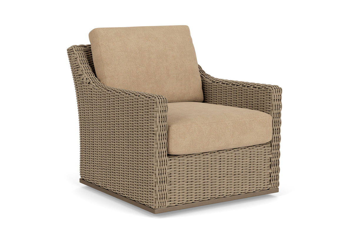 Lloyd Flanders Milan Swivel Glider Lounge Chair with Hayden Sand fabric, view 2