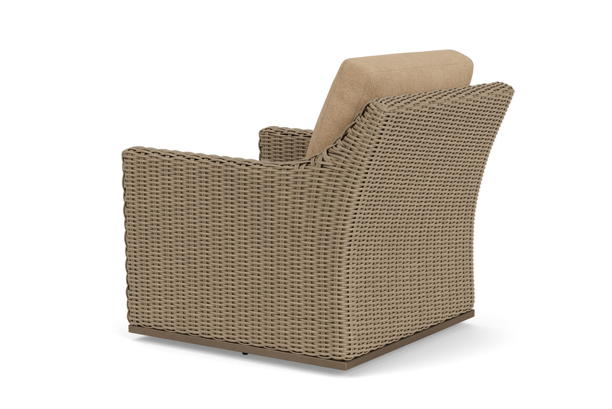 Lloyd Flanders Milan Swivel Glider Lounge Chair with Hayden Sand fabric, view 8