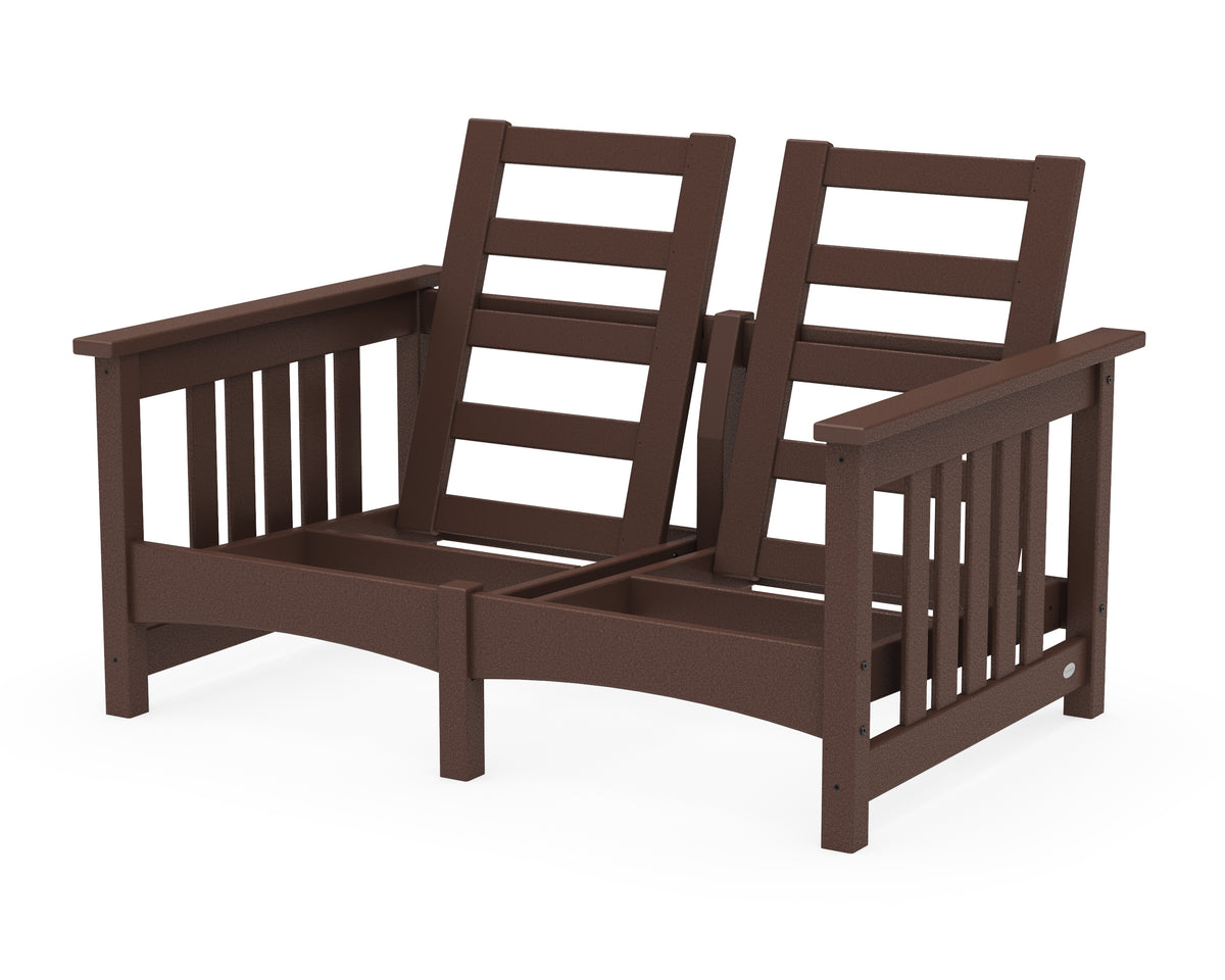 POLYWOOD Club Mission Loveseat Frame in Mahogany