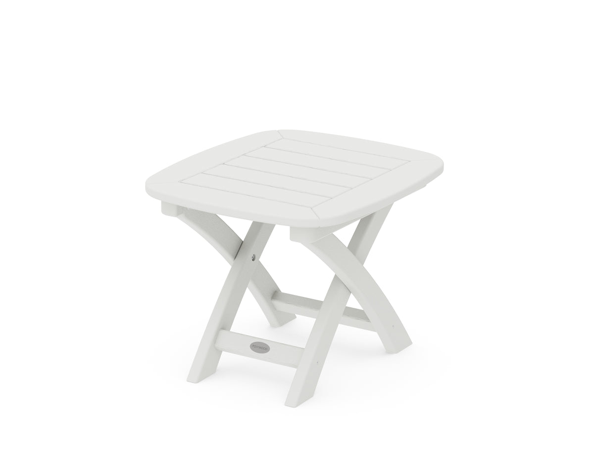 POLYWOOD Nautical 21" x 18" Side Table in Vintage White
