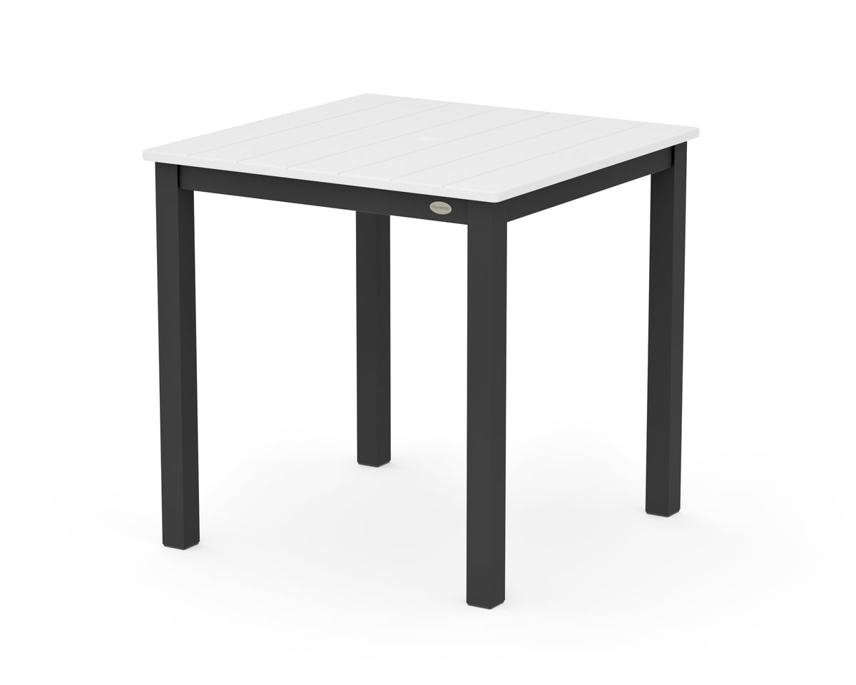 POLYWOOD Main Street 30 x 30 Dining Table in Black / White