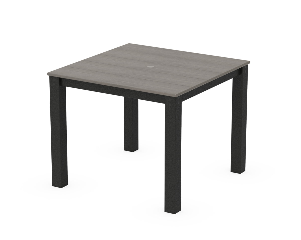POLYWOOD Parsons 38" X 38" Dining Table in Black / Driftwood