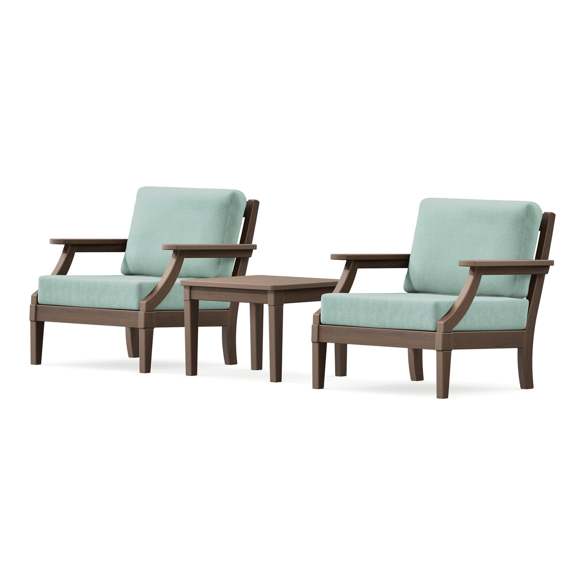POLYWOOD PW Designer Series Estate 3-Piece Lounge Chair Set in Kona / Glacier Spa