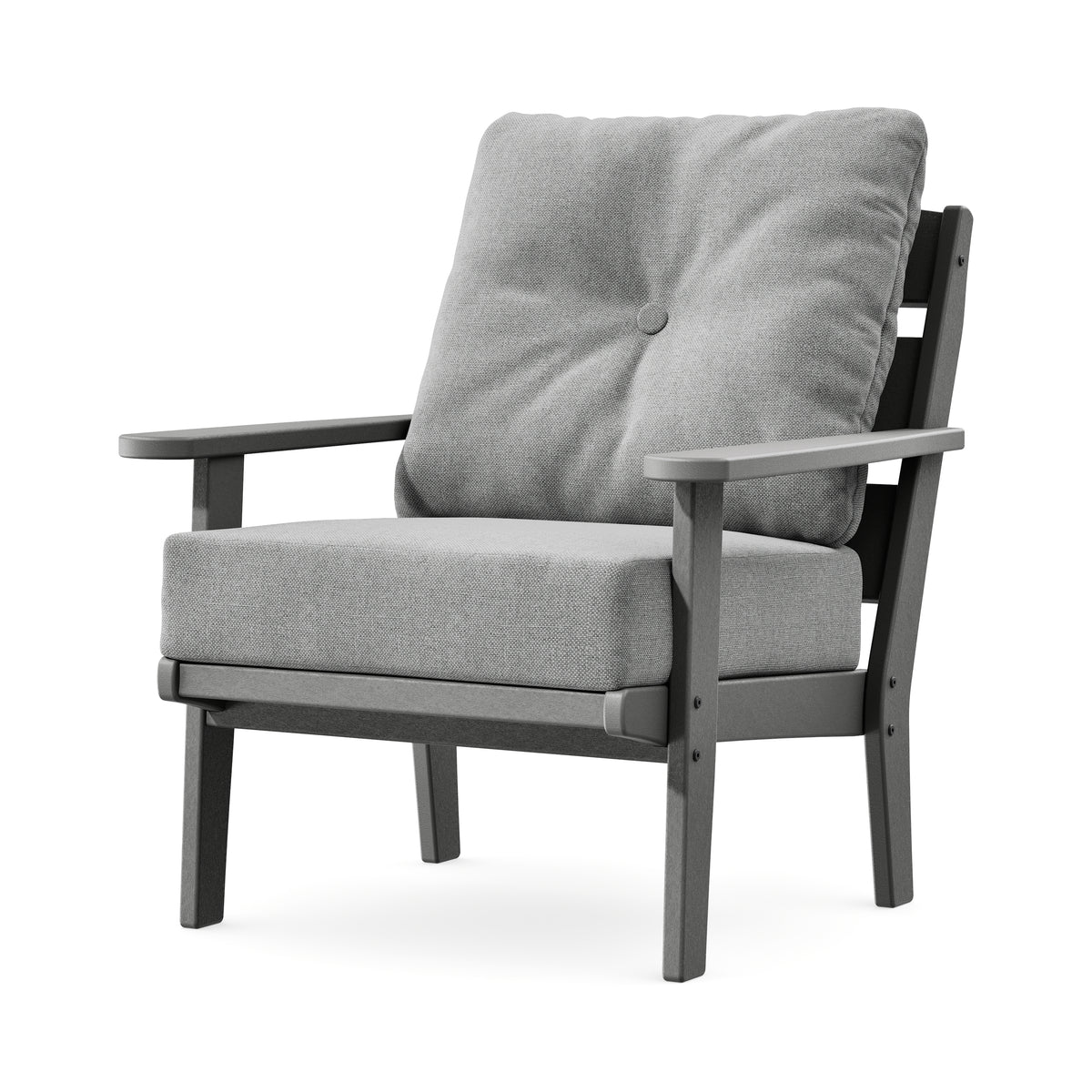 POLYWOOD Lakeside Deep Seating Chair in Slate Grey / Grey Mist