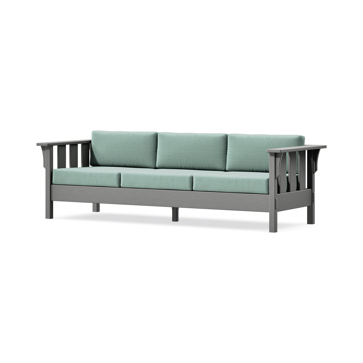 POLYWOOD Acadia Deep Seating Sofa in Slate Grey / Glacier Spa