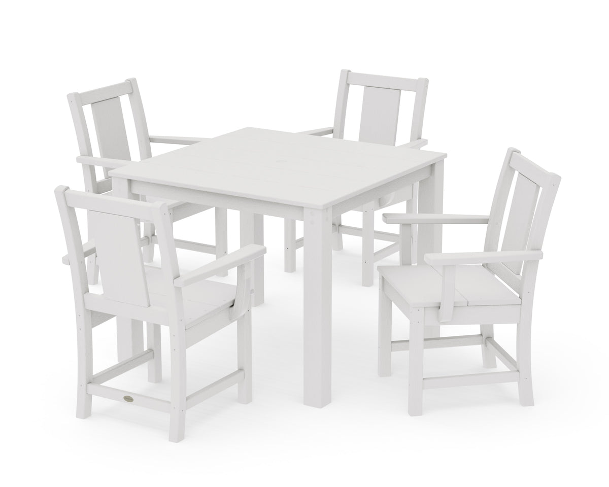 POLYWOOD Prairie 5-Piece Parsons Dining Set in Vintage White