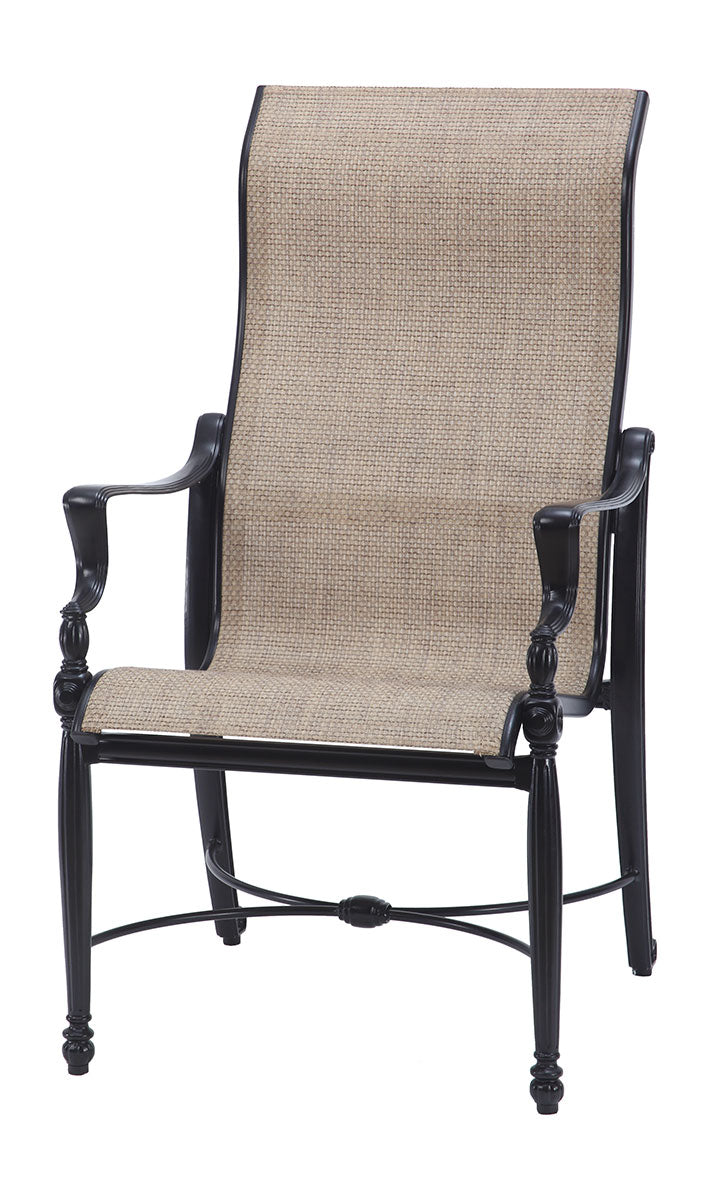 Gensun Bel Air Sling High Back Dining Chair in Midnight Gold
