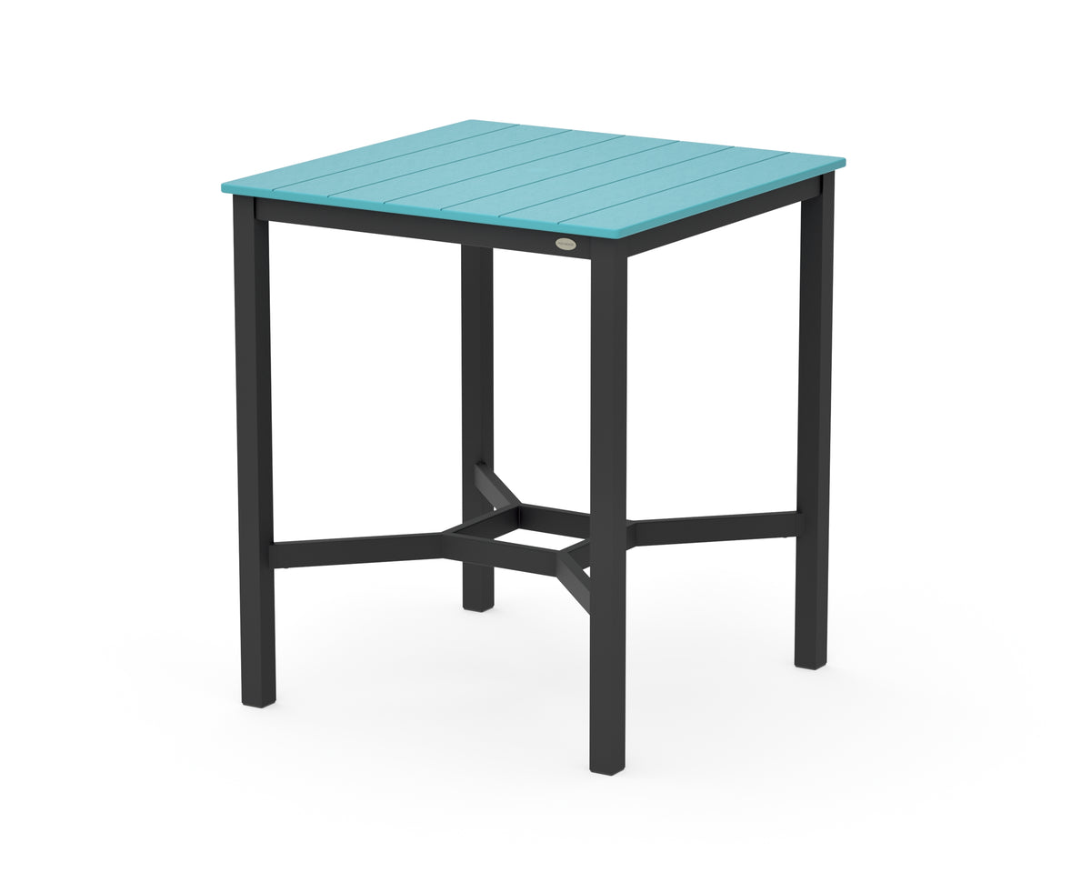 POLYWOOD Main Street 36 x 36 Bar Table in Black / Aruba