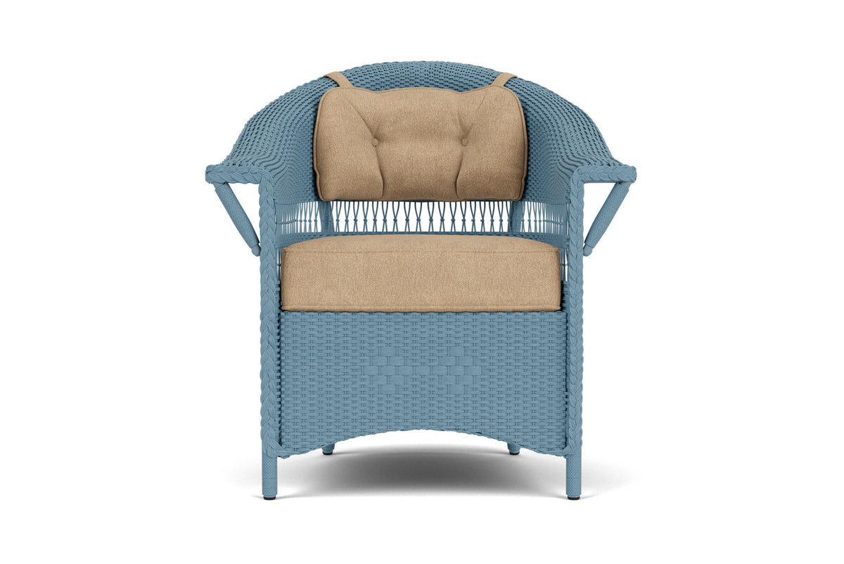 Lloyd Flanders Nantucket Dining Set in Stillwater with Hayden Sand fabric