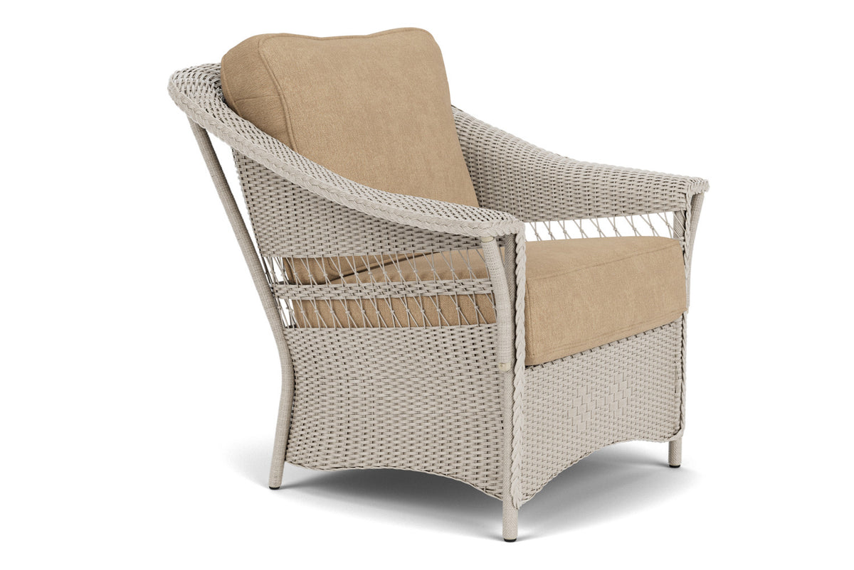 Lloyd Flanders Nantucket Lounge Chair in Linen with Hayden Sand fabric, view 3
