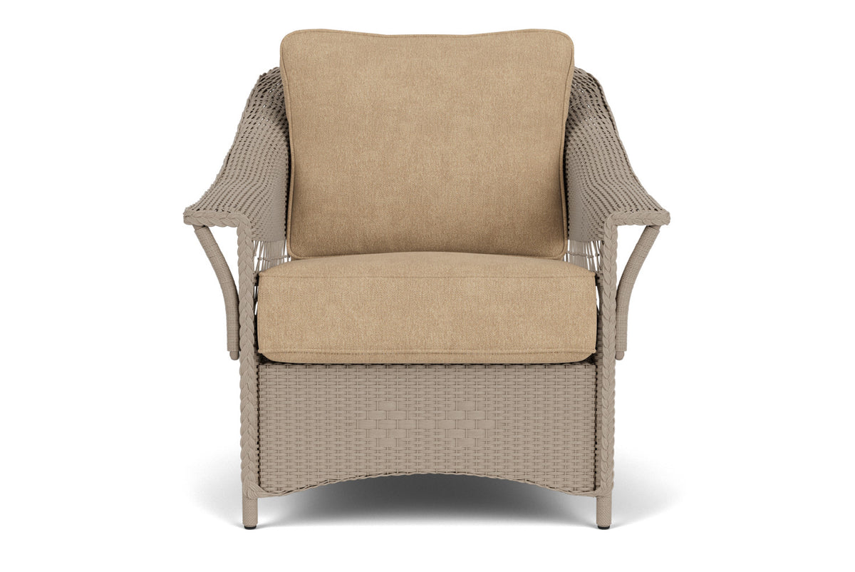 Lloyd Flanders Nantucket Lounge Chair in French Beige with Hayden Sand fabric