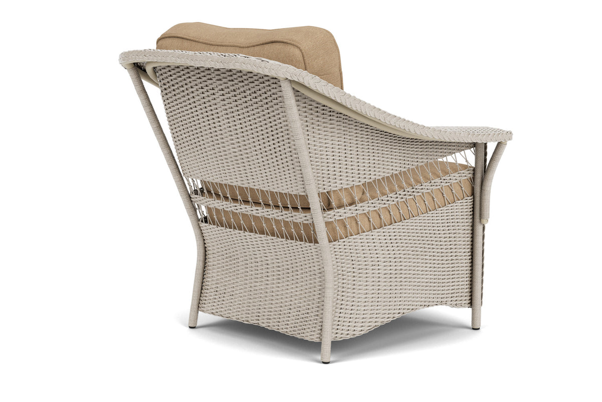 Lloyd Flanders Nantucket Lounge Chair in Linen with Hayden Sand fabric, view 6