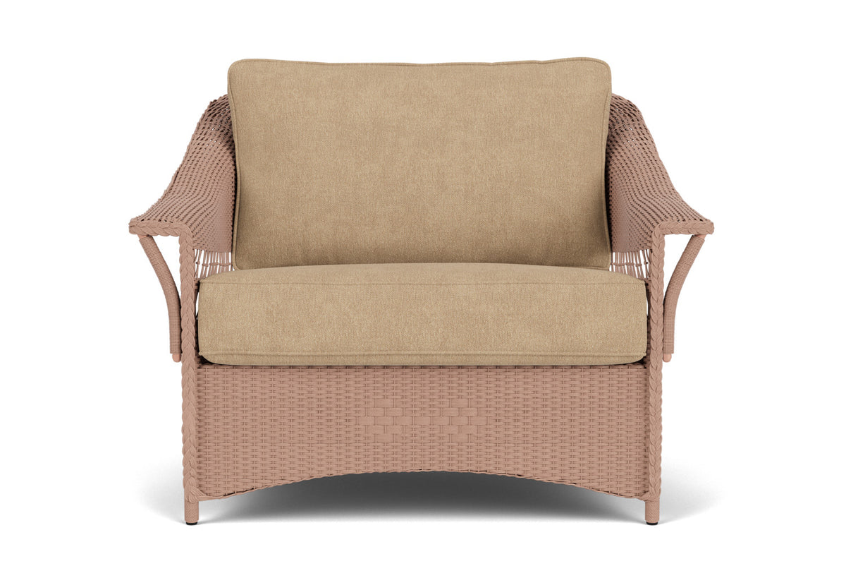 Lloyd Flanders Nantucket Chair and a Half in Rosewood with Hayden Sand fabric