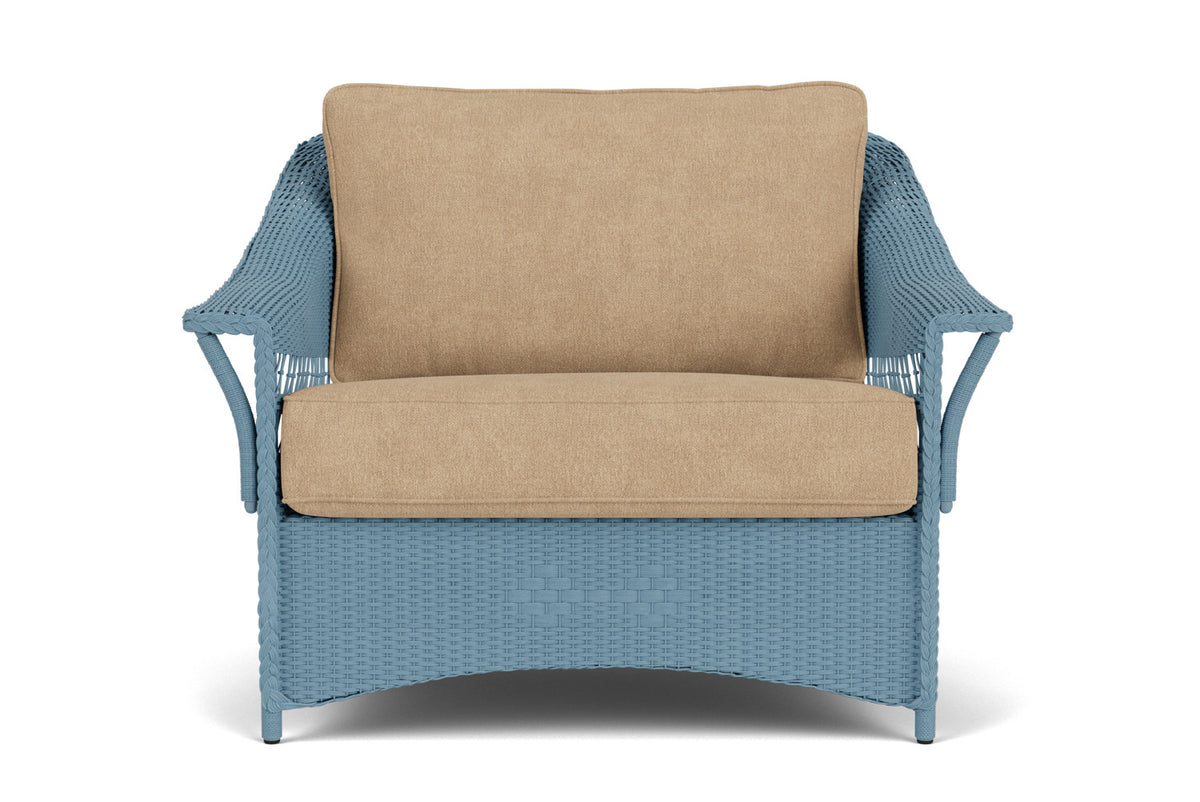 Lloyd Flanders Nantucket Chair and a Half in Stillwater with Hayden Sand fabric