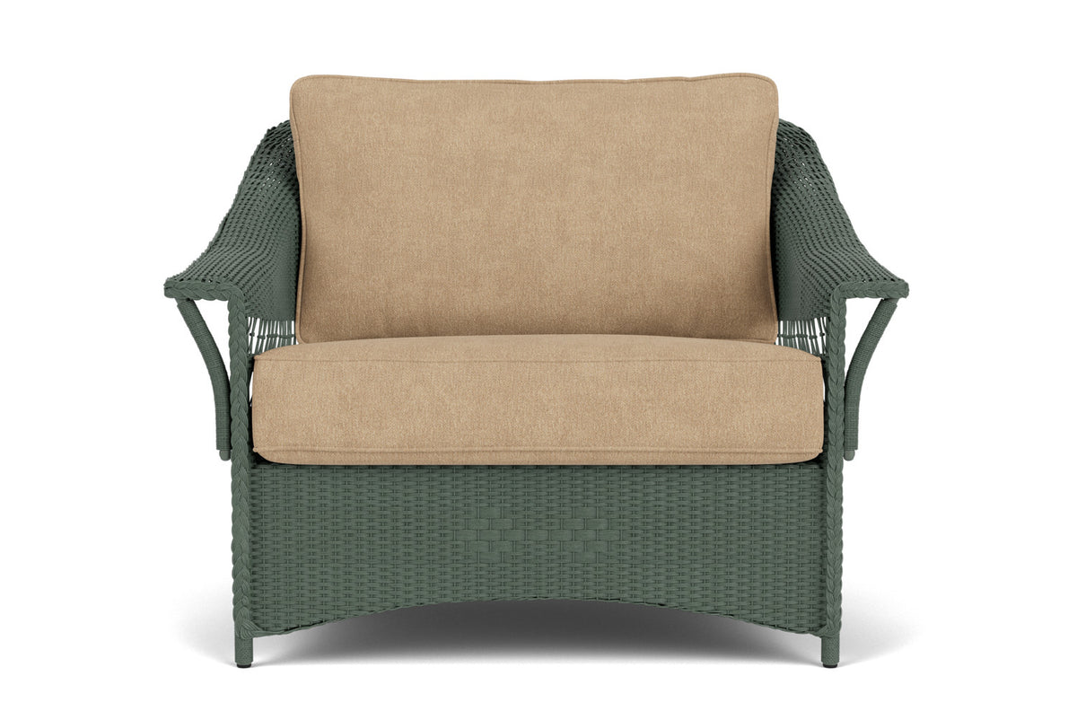 Lloyd Flanders Nantucket Chair and a Half in Spruce with Hayden Sand fabric