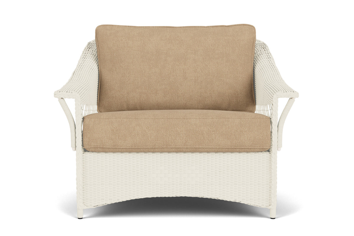 Lloyd Flanders Nantucket Chair and a Half in Ivory with Hayden Sand fabric