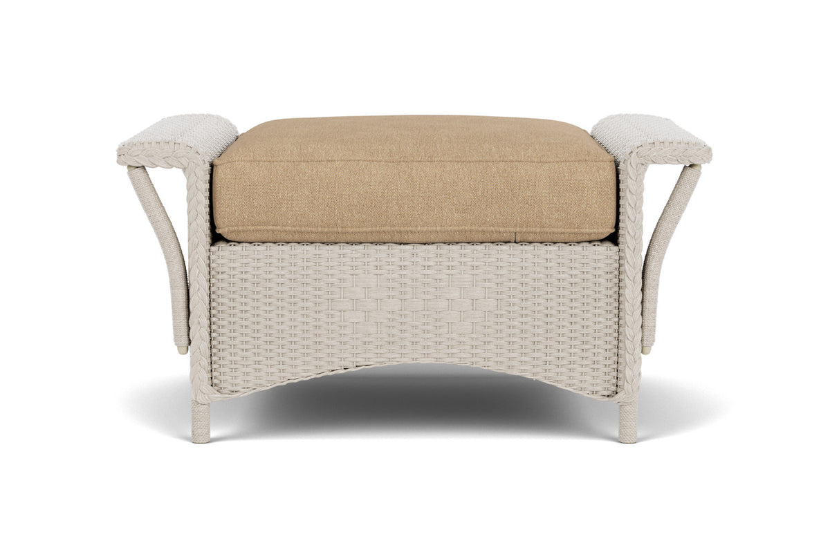 Lloyd Flanders Nantucket Ottoman in Linen with Hayden Sand fabric, view 7