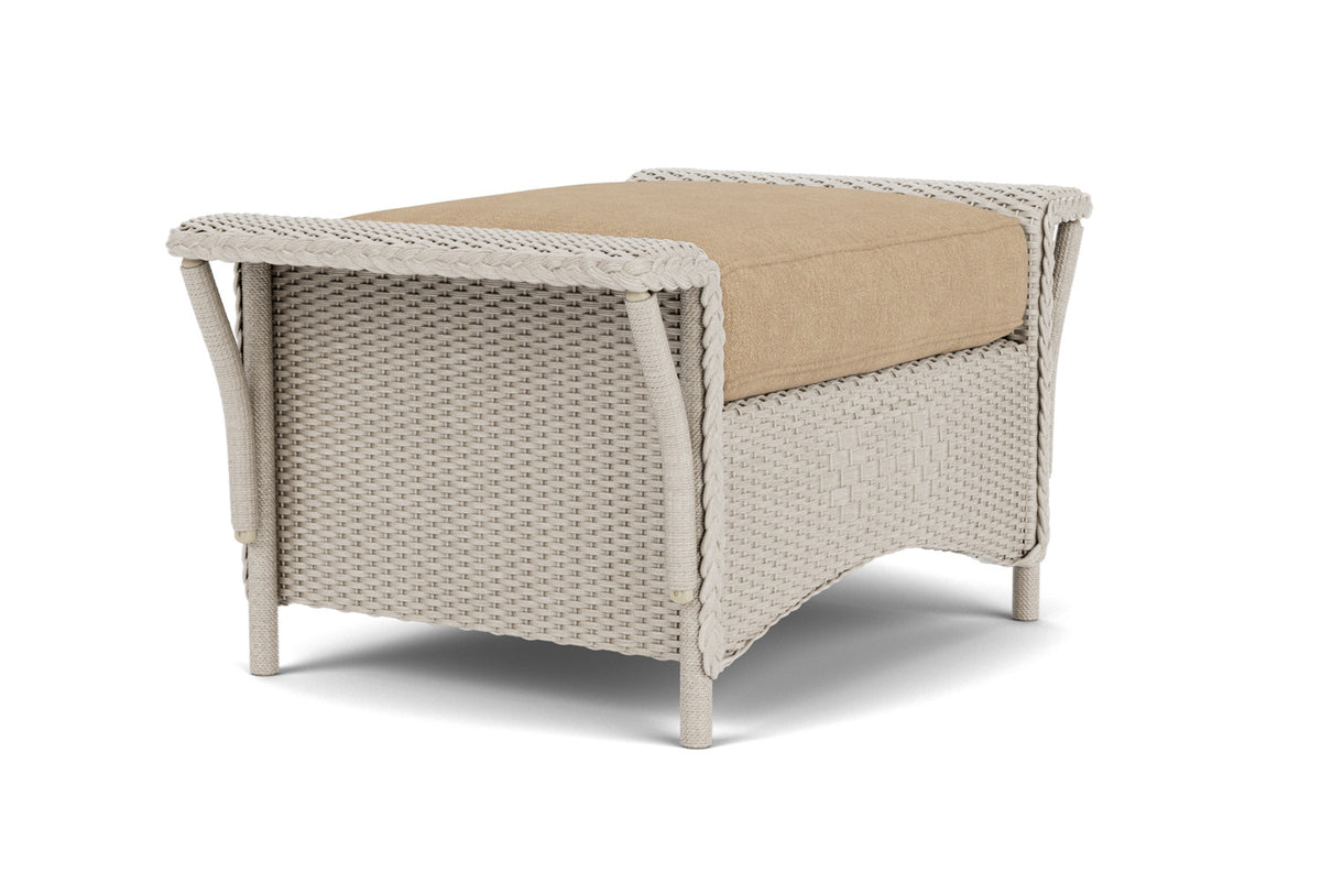 Lloyd Flanders Nantucket Ottoman in Linen with Hayden Sand fabric, view 8