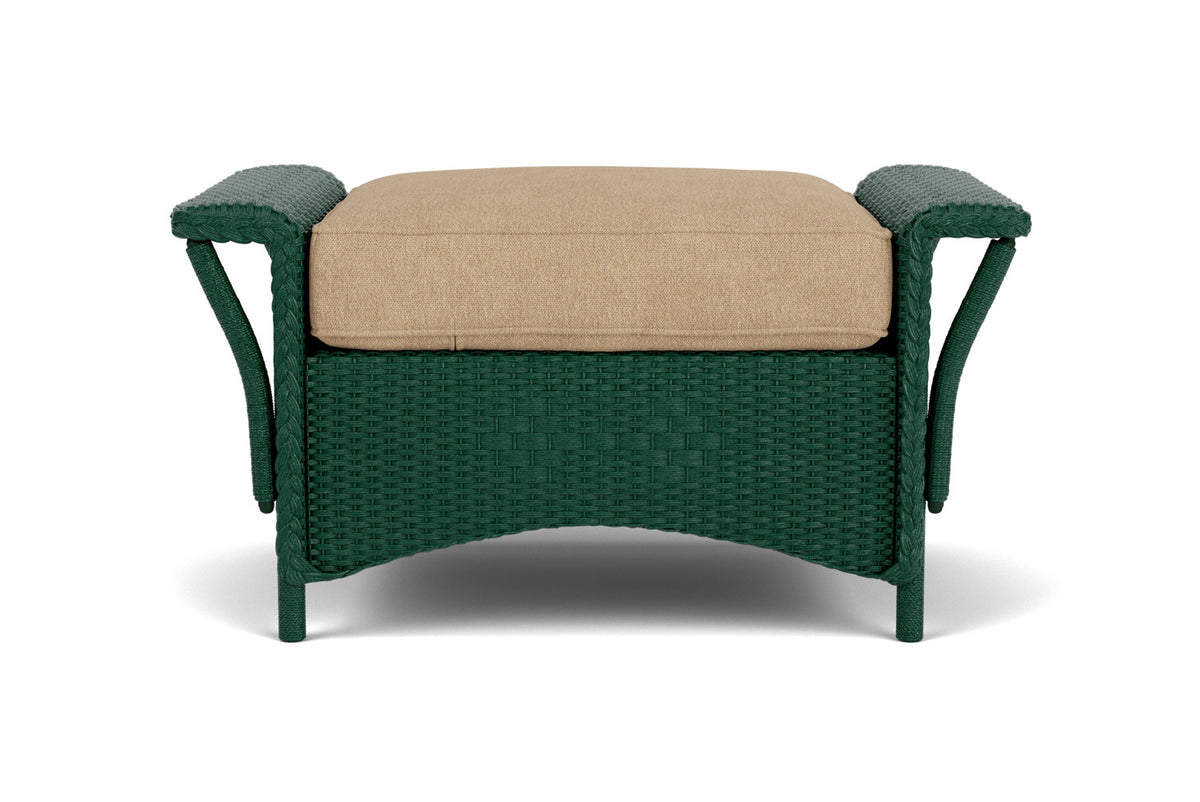 Lloyd Flanders Nantucket Ottoman in Woodland with Hayden Sand fabric