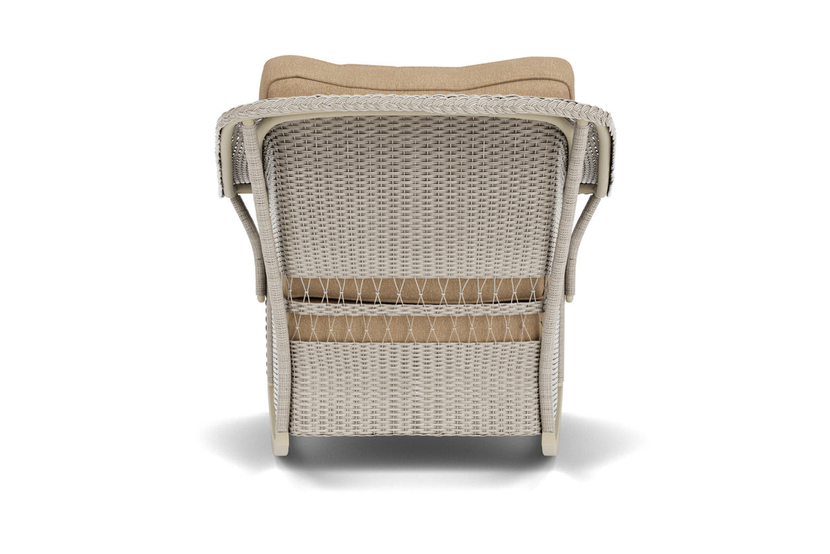 Lloyd Flanders Nantucket Lounge Rocker in Linen with Hayden Sand fabric, view 7