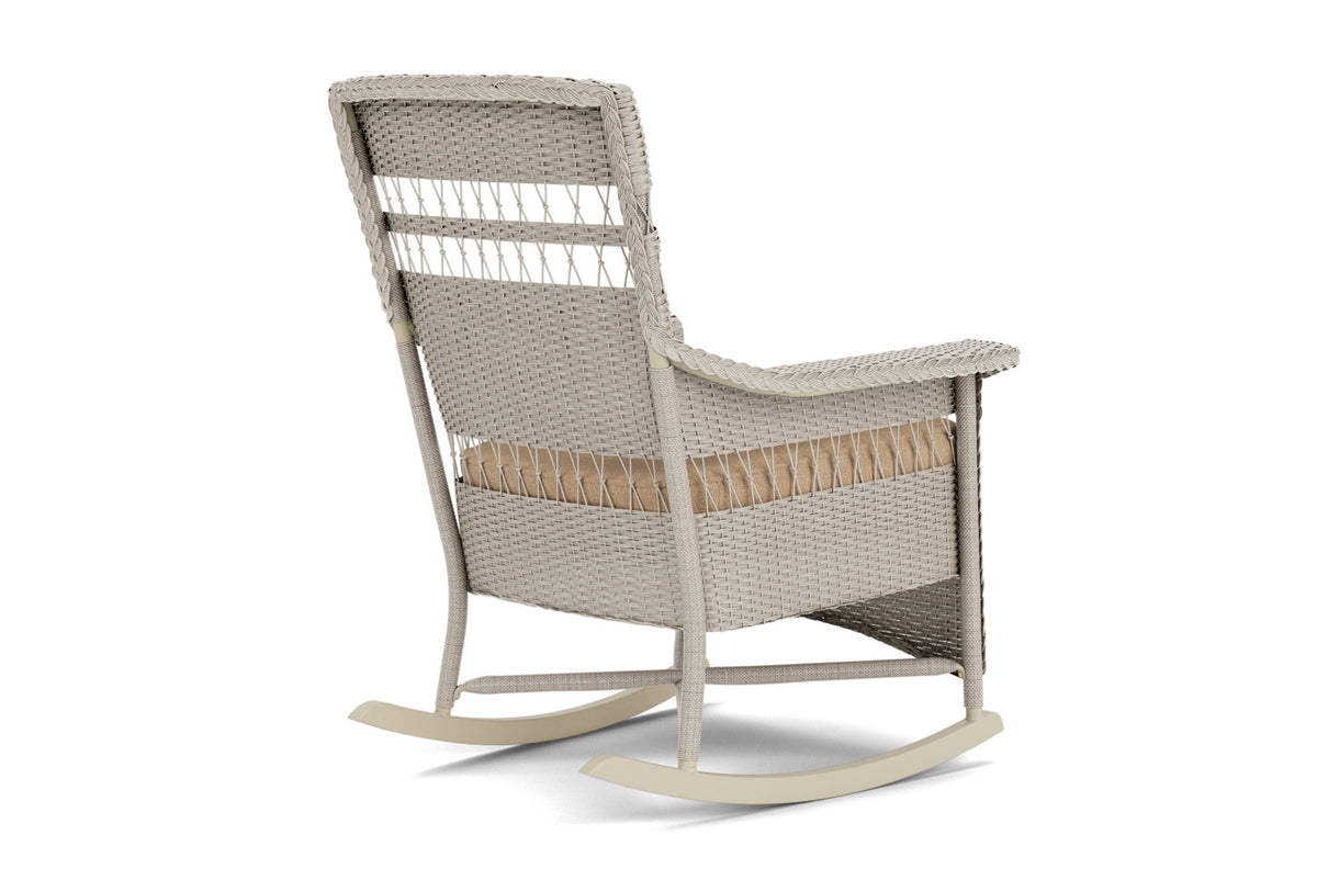 Lloyd Flanders Nantucket Porch Rocker in Linen with Hayden Sand fabric, view 6