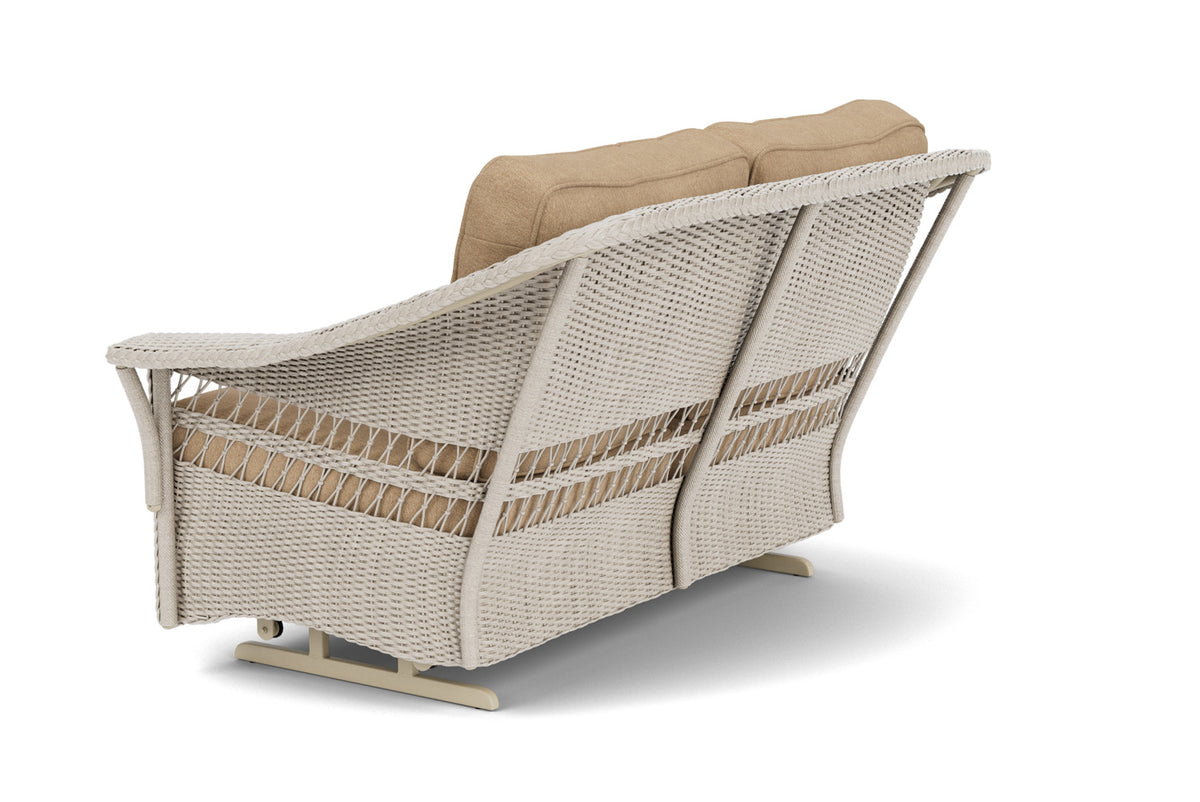 Lloyd Flanders Nantucket Loveseat Glider in Linen with Hayden Sand fabric, view 8