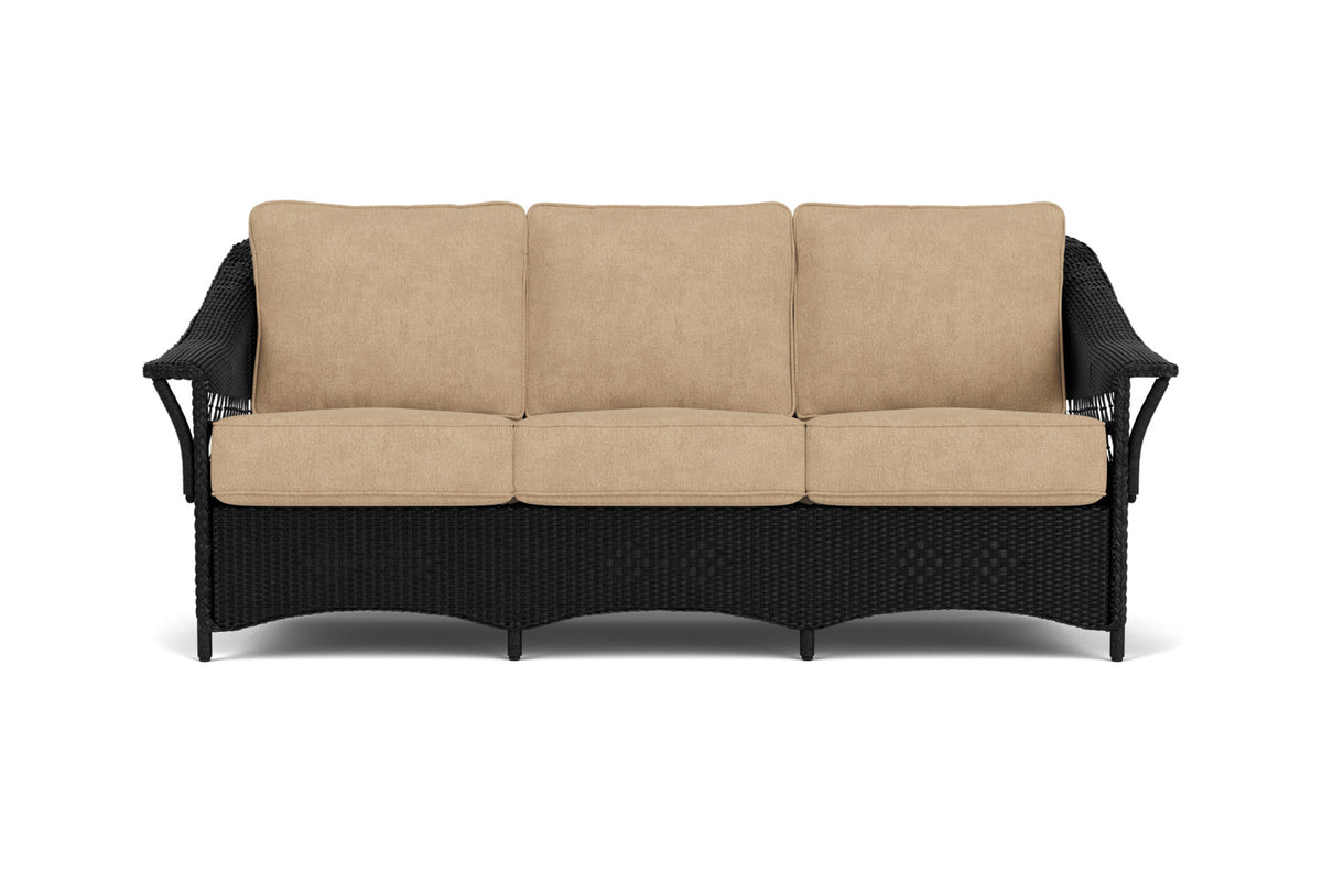 Lloyd Flanders Nantucket Sofa in Ebony with Hayden Sand fabric