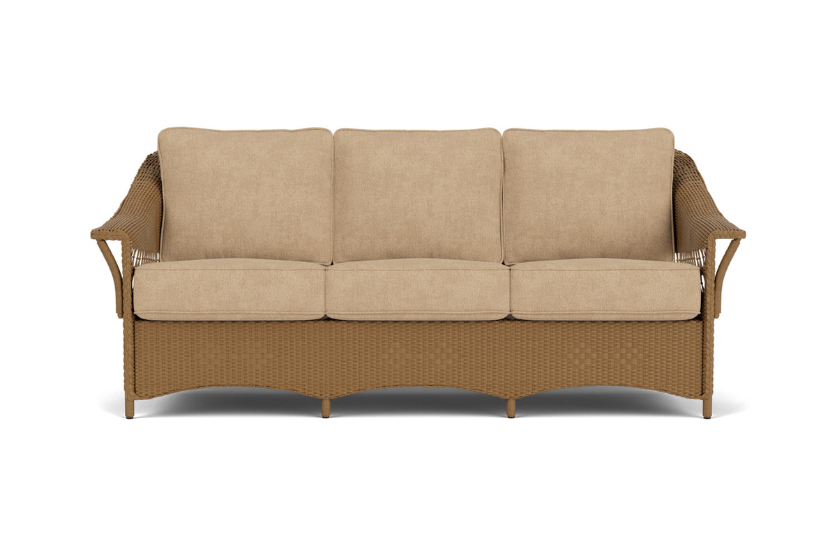 Lloyd Flanders Nantucket Sofa in Hickory with Hayden Sand fabric