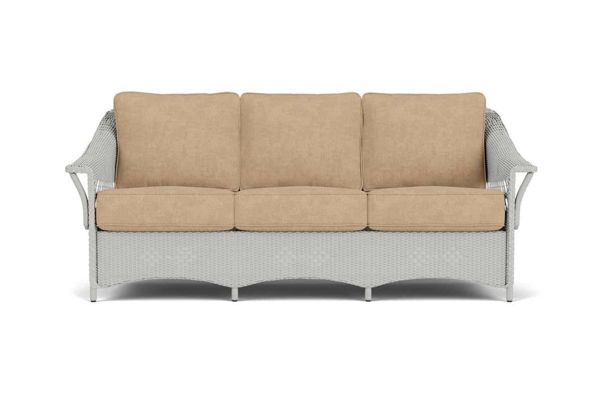 Lloyd Flanders Nantucket Sofa in Platinum with Hayden Sand fabric